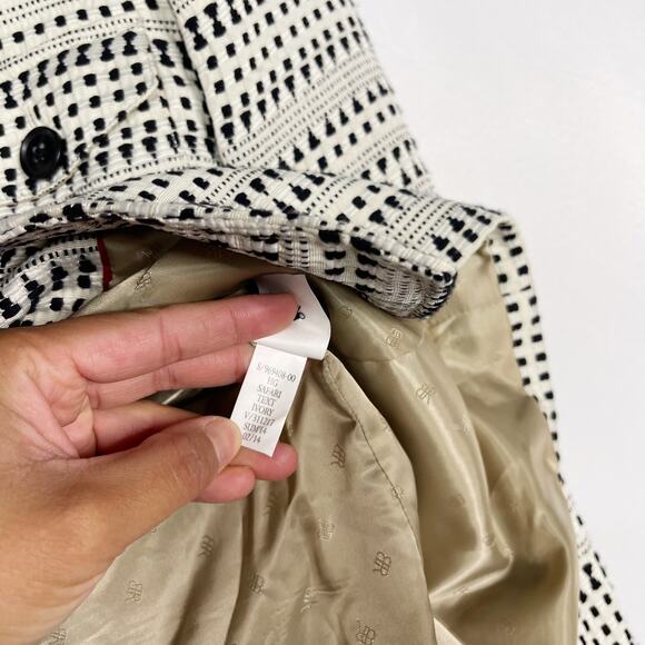 Banana Republic Womens 6 Black Ivory Heritage Safari Textured Blazer Jacket - Picture 9 of 9